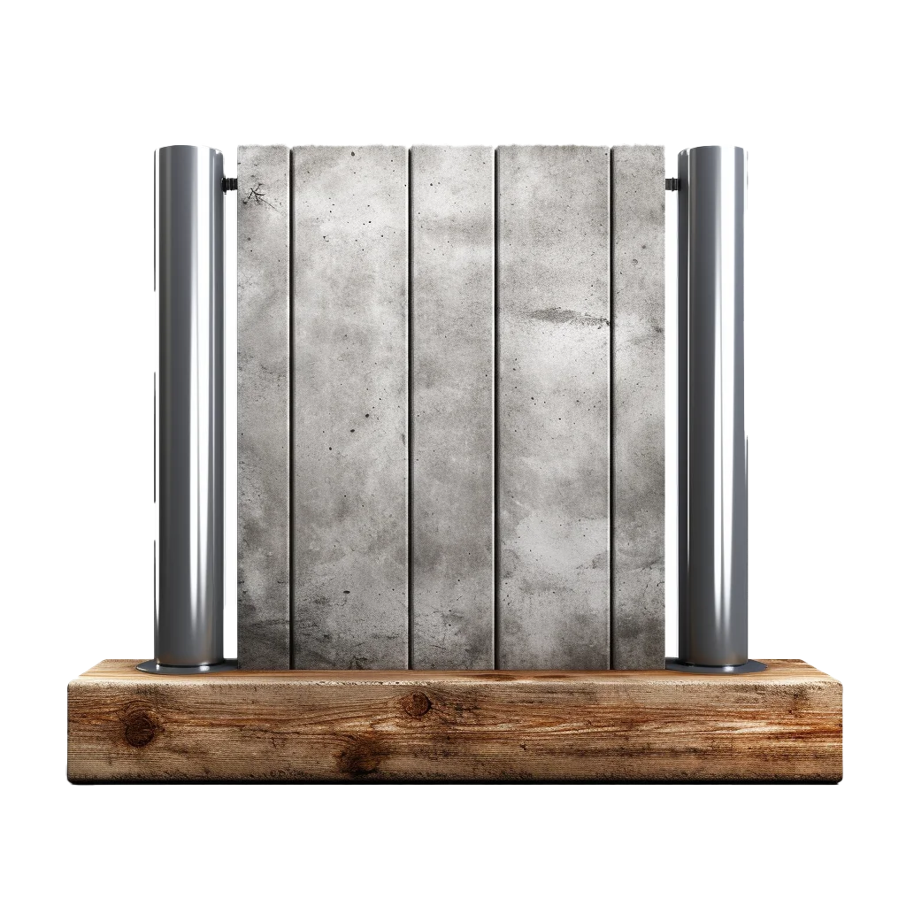 Industrial Concrete Wall Panel On Timber Base Cutout Free PNG