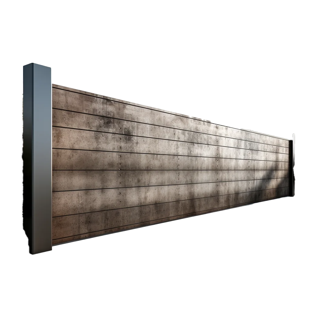 Modern Horizontal Wood Slat Privacy Fence Panel Cutout Free PNG