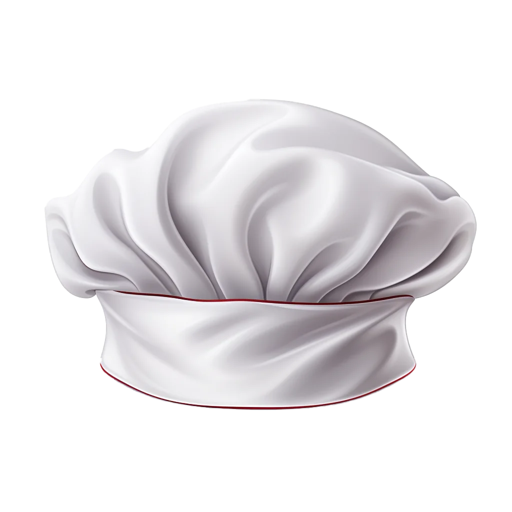 Puffy Pleated White Chef Hat Bakery Culinary Toque Free PNG
