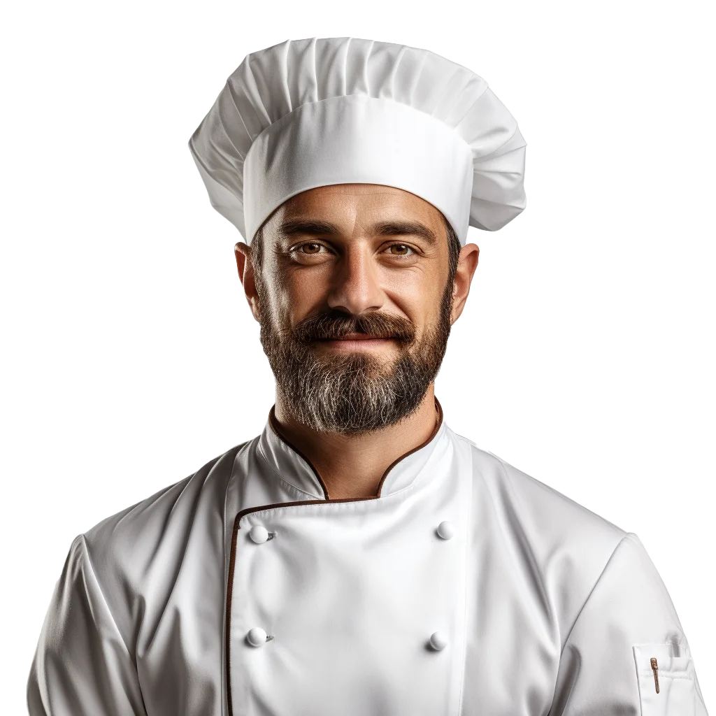 Professional Head Chef In White Uniform Hat Portrait Free PNG