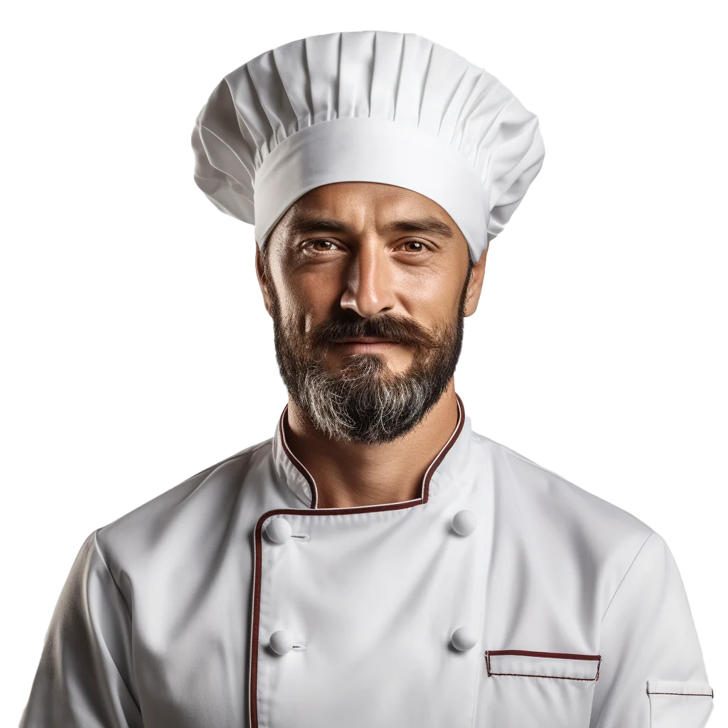 Smiling Male Executive Chef In White Uniform Cutout Free PNG