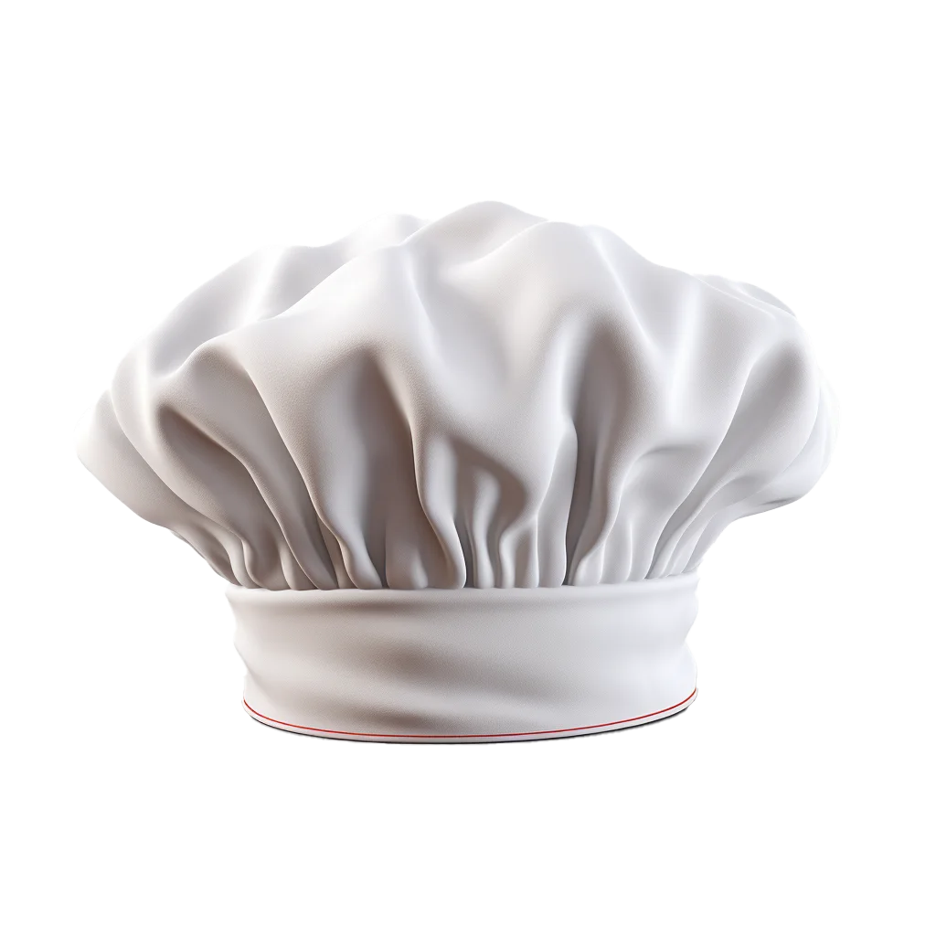 Puffy White Fabric Chef Hat Bakery Toque Headwear Free PNG
