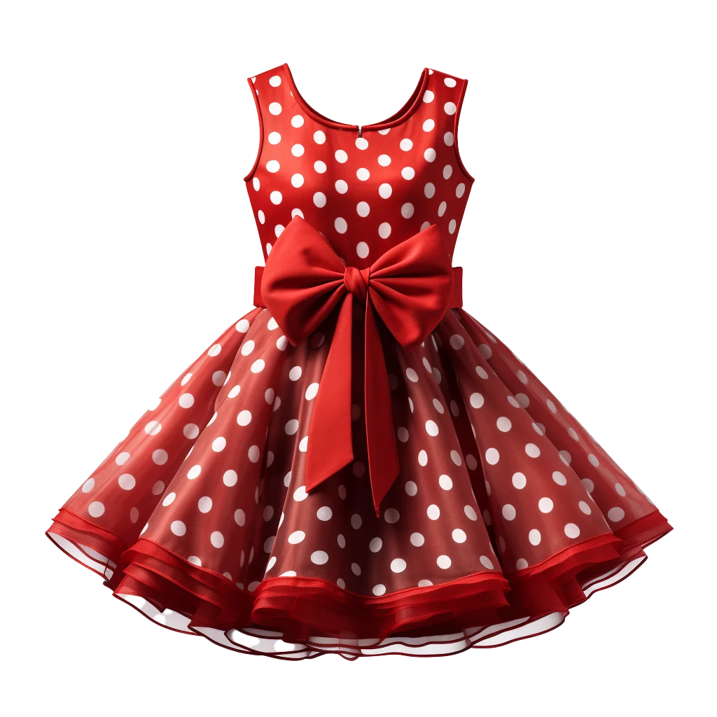 Vintage Red Polka Dot Rockabilly Swing Dress Clipart Free PNG