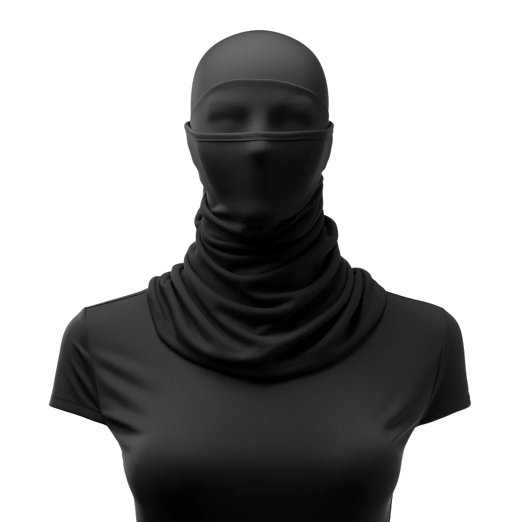 Full Black Ninja Balaclava Hood Free PNG