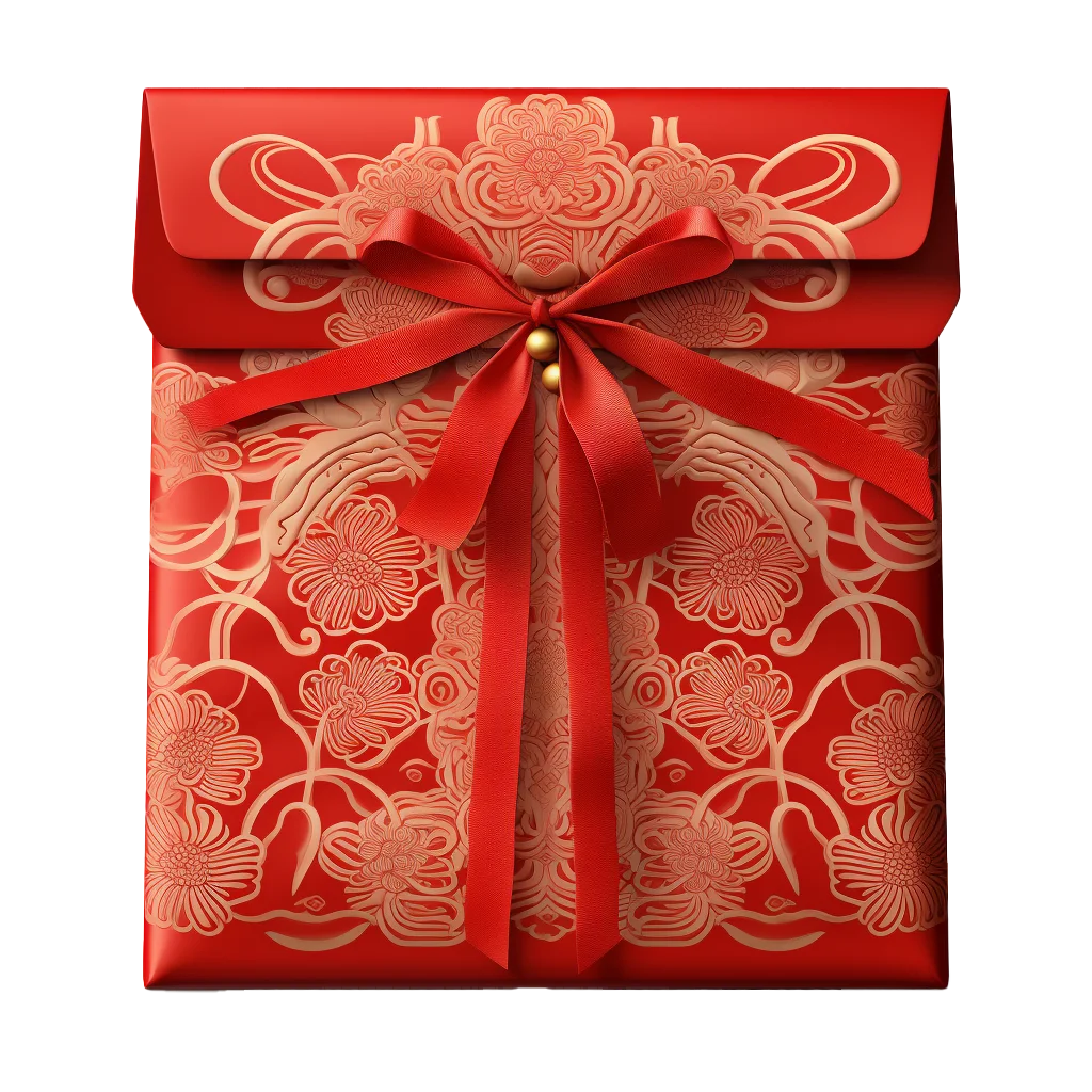 Red Lace Gift Box With Ribbon Bow Wrap Cutout Free PNG