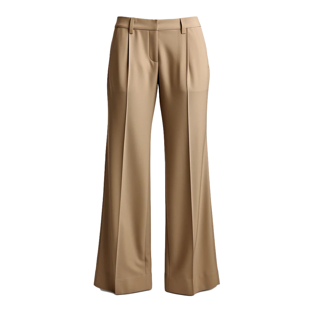 Wide Leg Khaki Dress Pants Trousers Cutout Free PNG