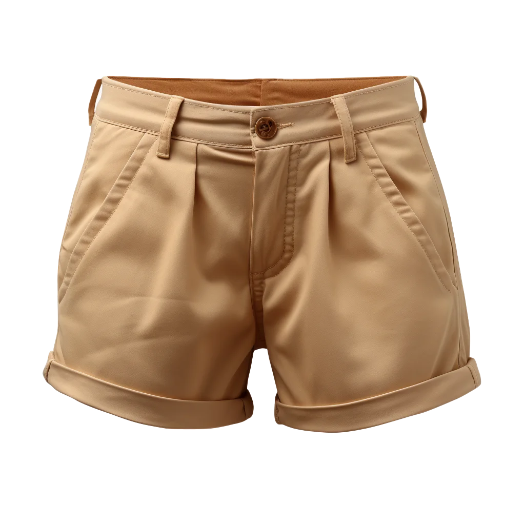 Casual Khaki Chino Shorts For Women Clothing Free PNG