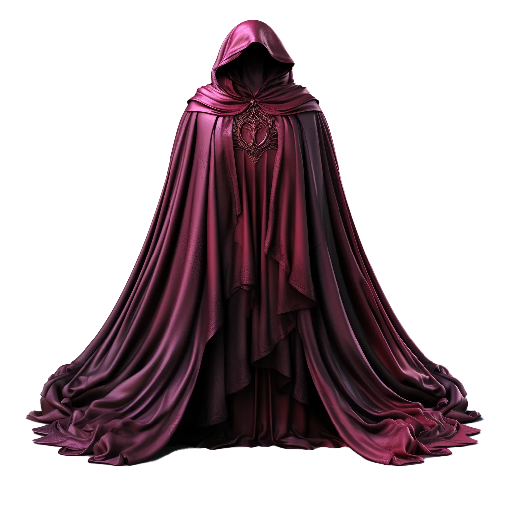 Regal Purple Velvet Hooded Sorcerer Cape Cutout Free PNG