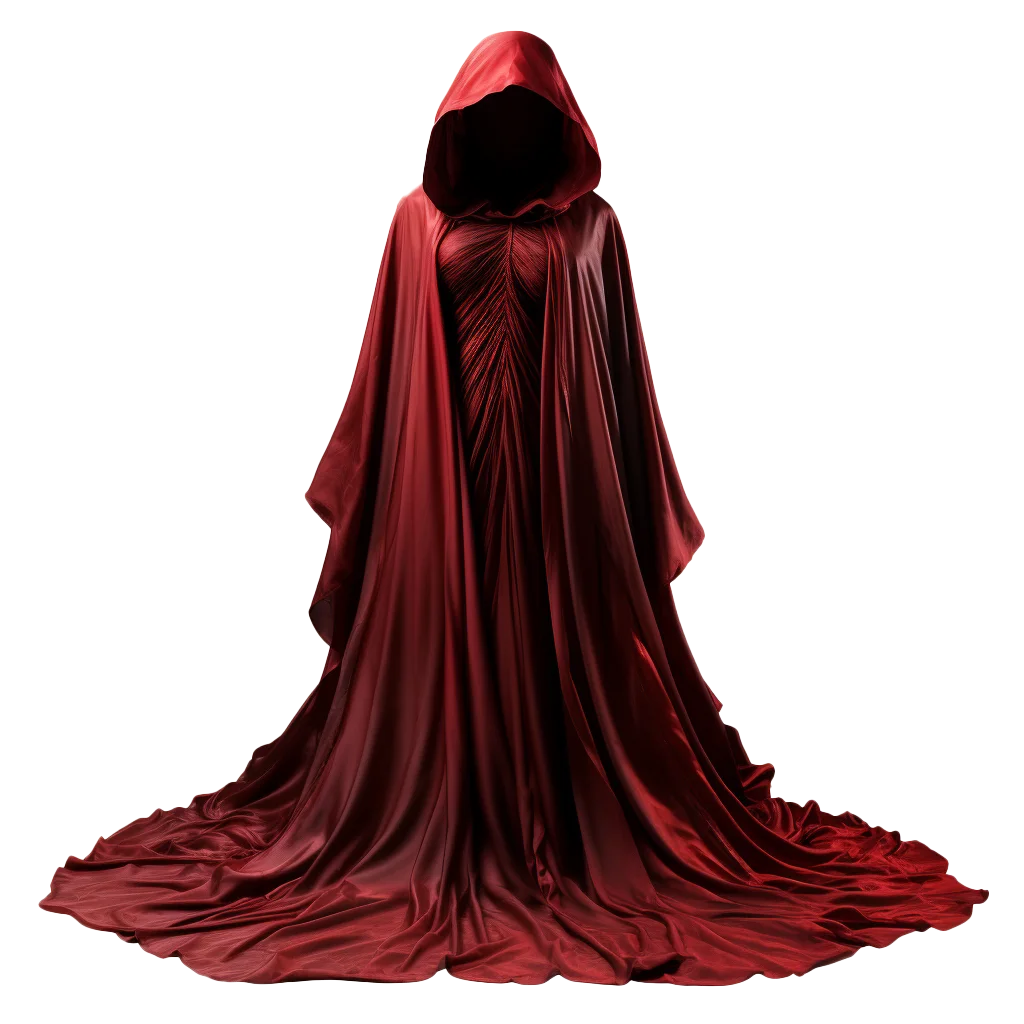 Velvet Burgundy Red Hooded Vampire Cloak Cutout Free PNG