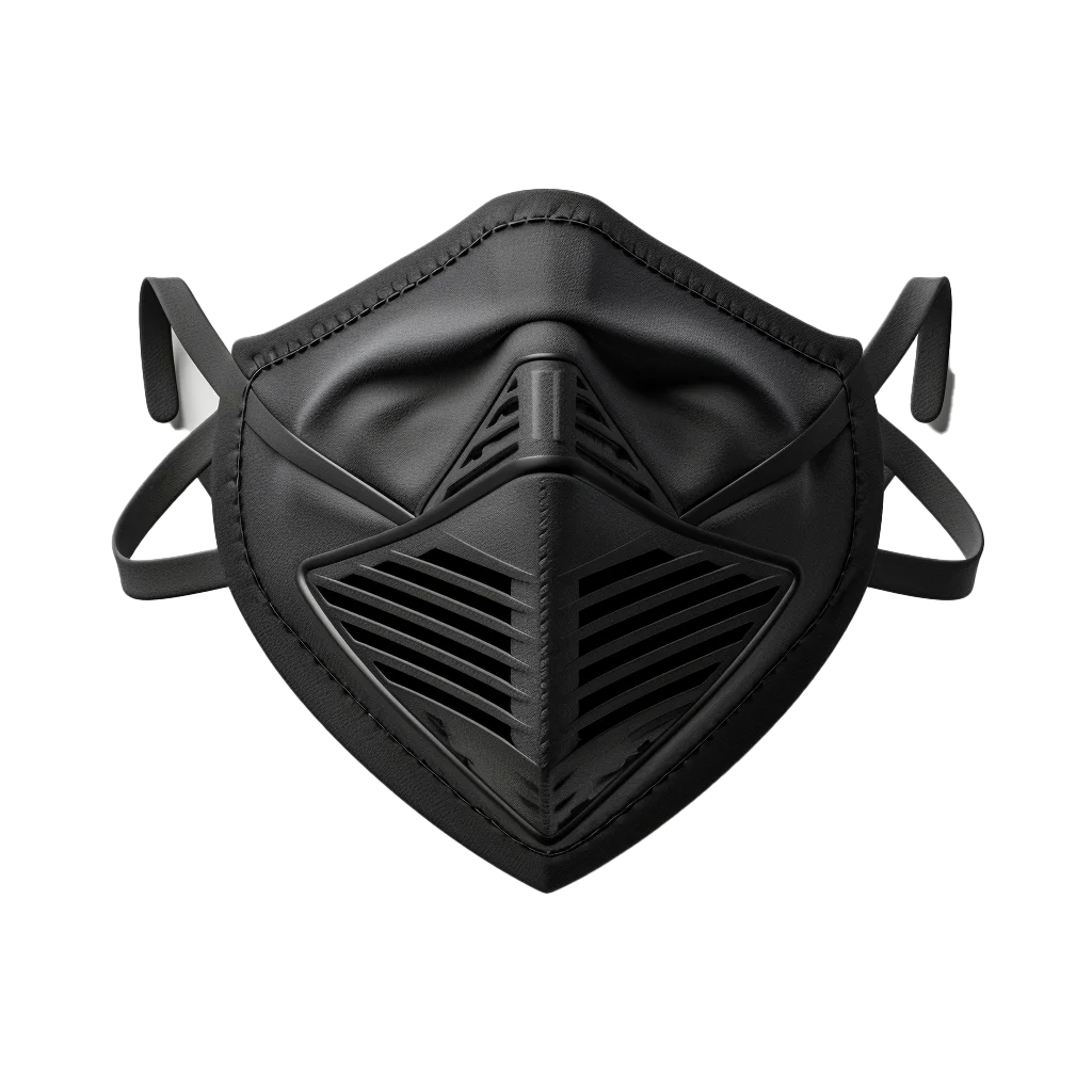 Futuristic Black Tactical Respirator Mask Free PNG