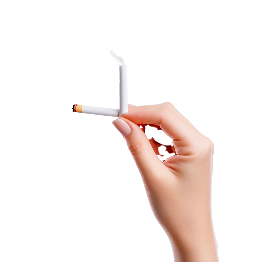 Hands Snapping Cigarette In Half Quitting Smoking Free PNG