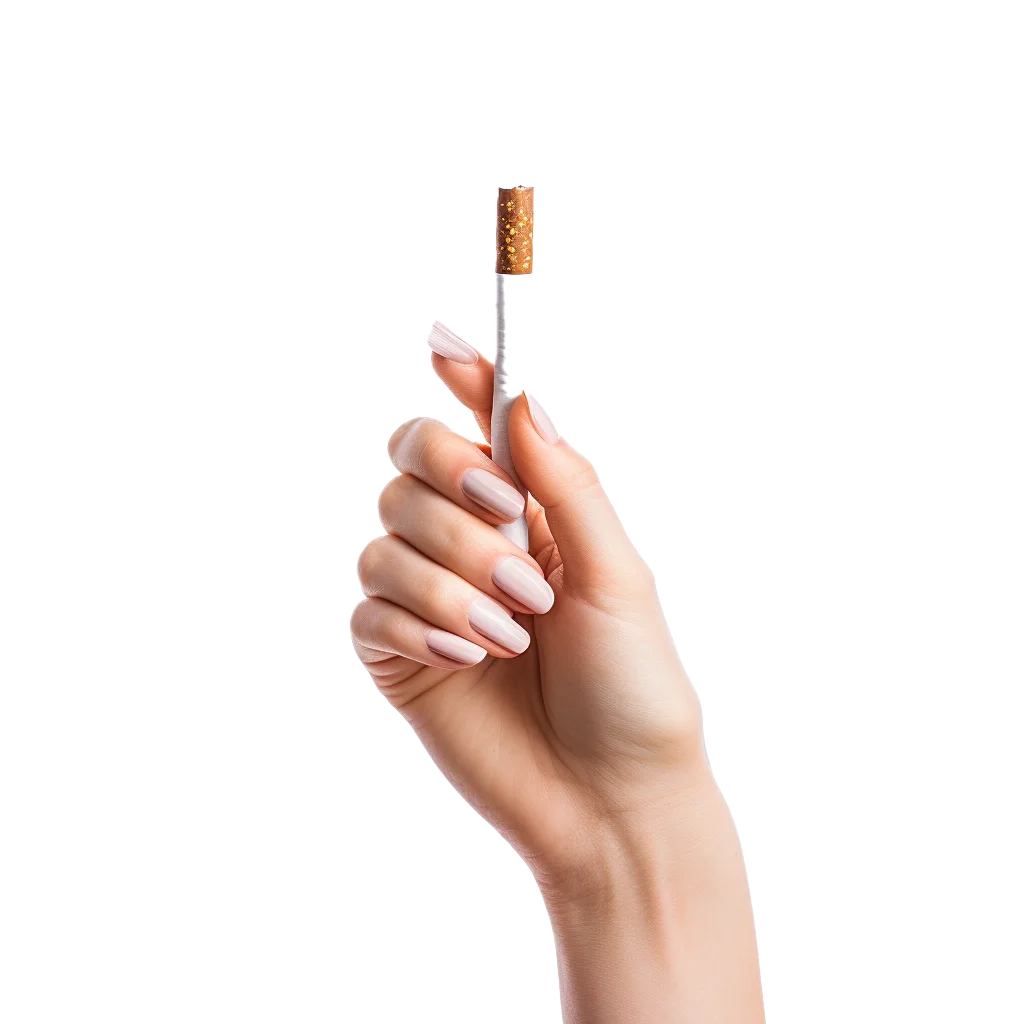 Woman Hand Holding Upright Filter Cigarette Cutout Free PNG