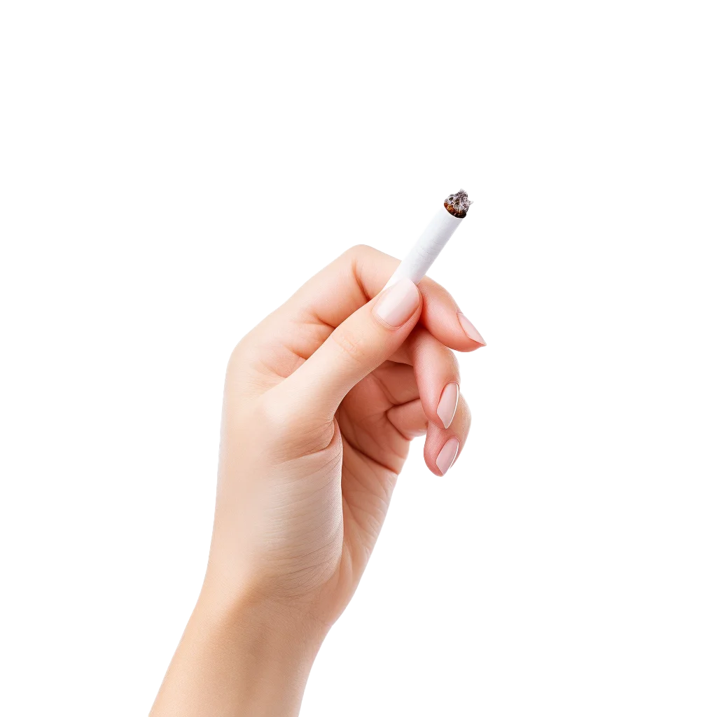 Female Fingers Holding Filter Tip Cigarette Free PNG