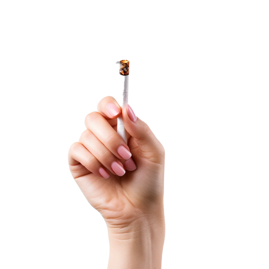 Hand Gripping Cigarette In Fist Quitting Habit Free PNG