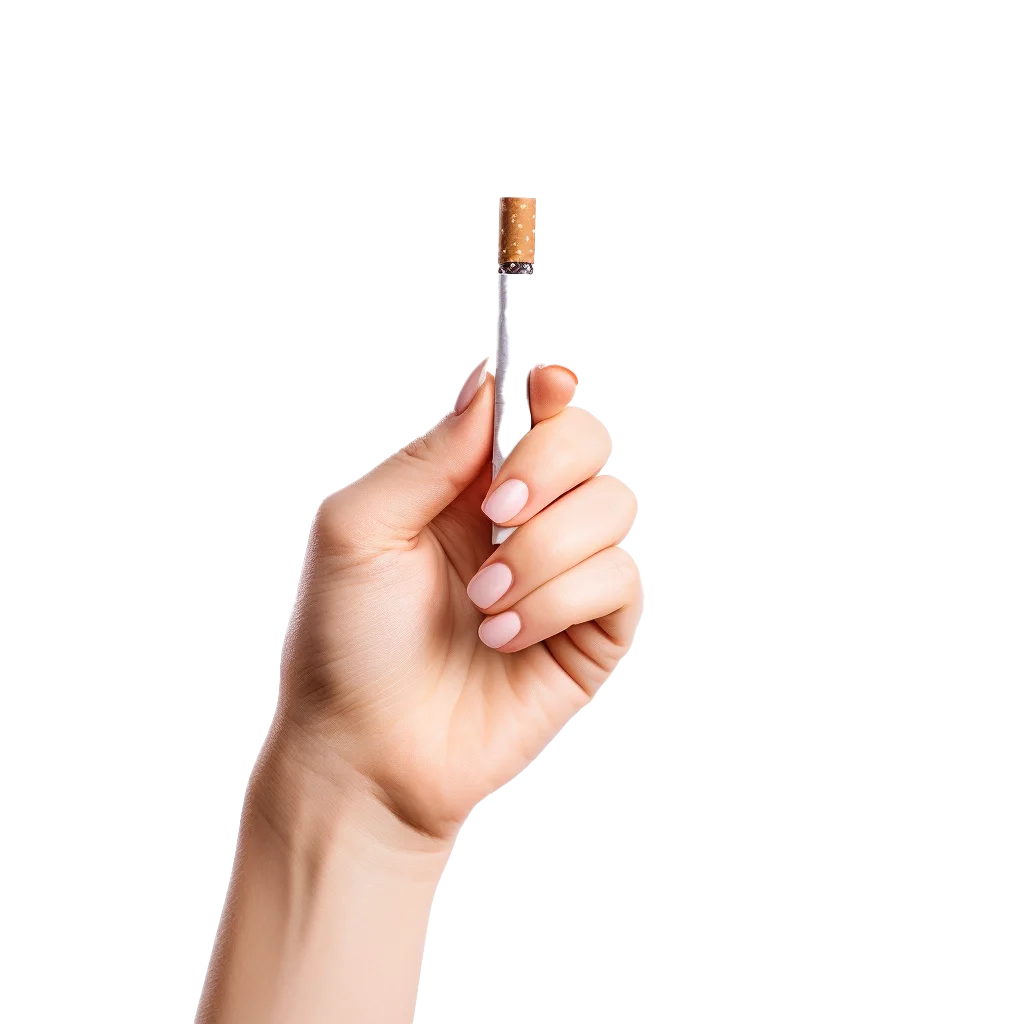 Female Hand Holding Single Unlit Cigarette Free PNG