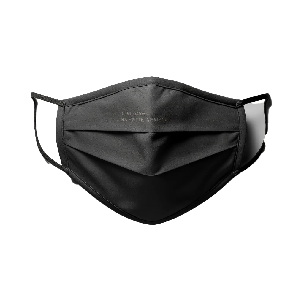 Black Pleated Fabric Dust Mask Free PNG