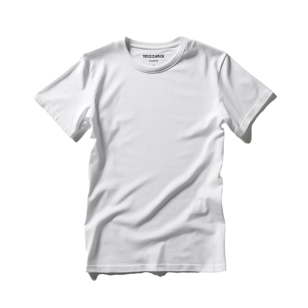 White Crew Neck T-Shirt Free PNG