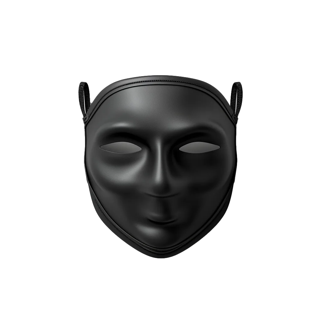 Black Minimalist Human Face Mask Free PNG