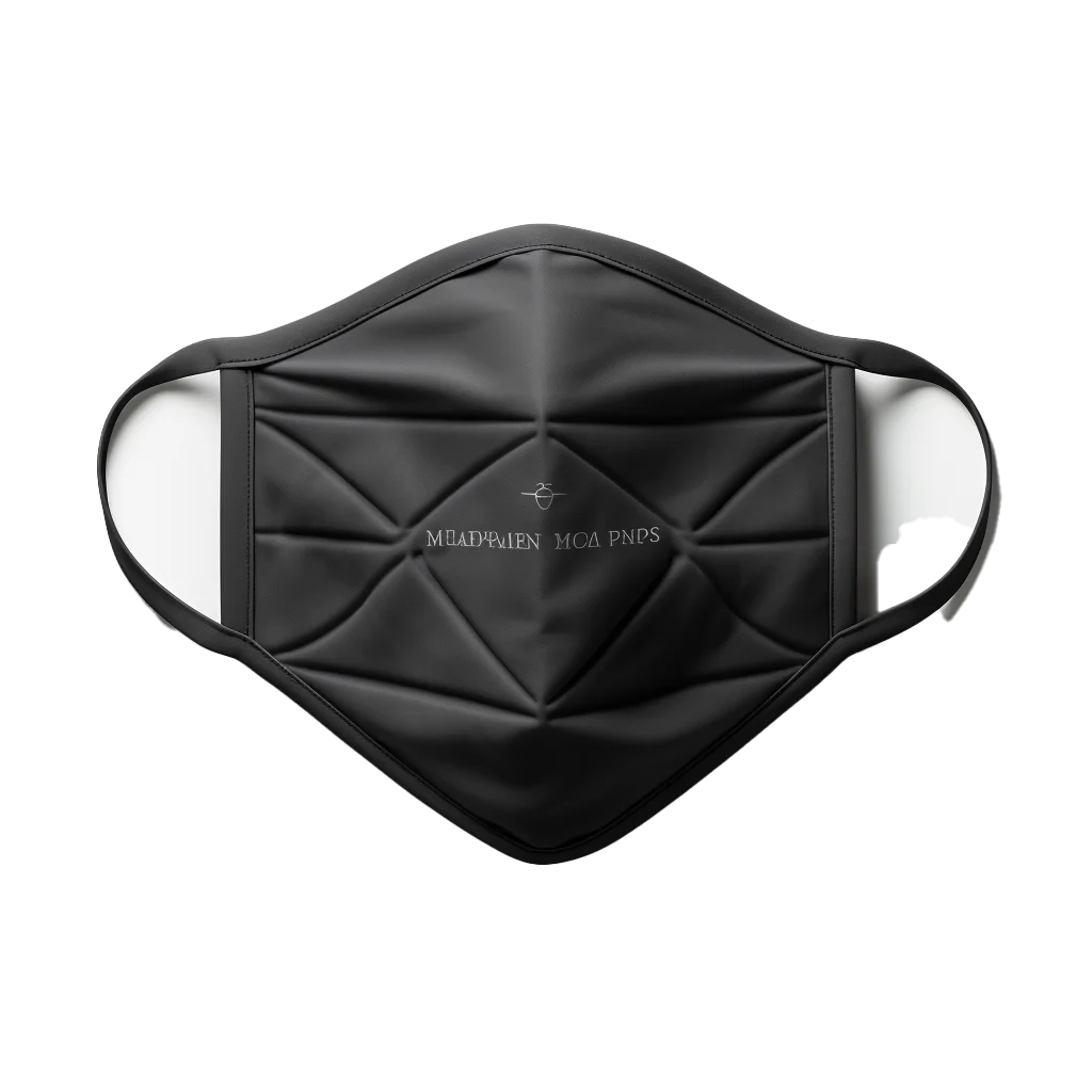 Black Geometric Folded Face Mask Free PNG