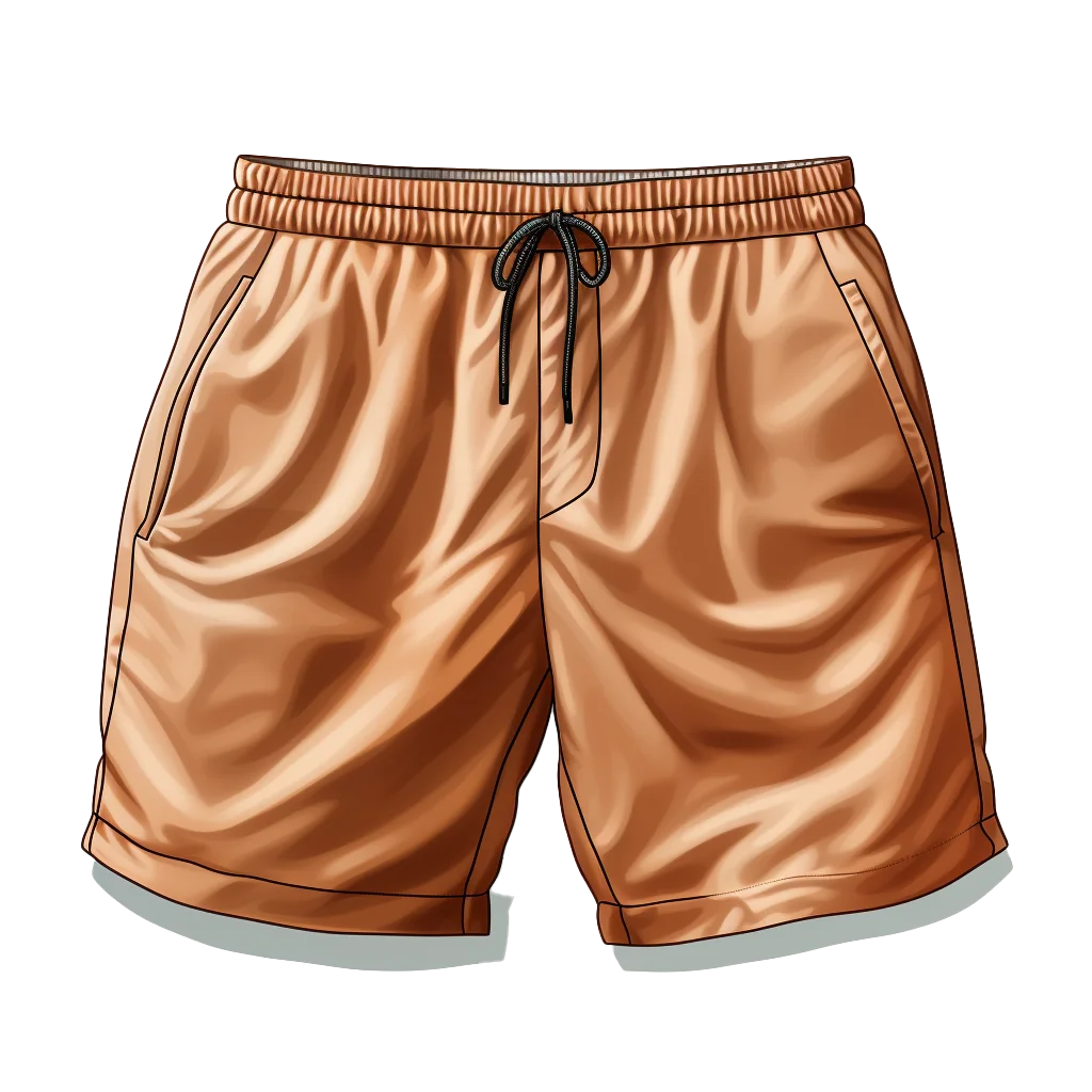 Men Bronze Satin Athletic Gym Shorts Free PNG