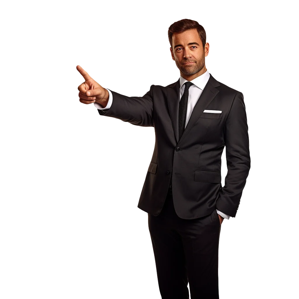 Confident Businessman Pointing Free PNG
