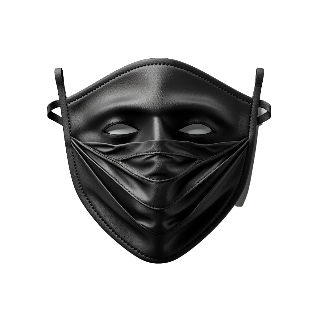Black Leather Sculpted Face Mask Free PNG