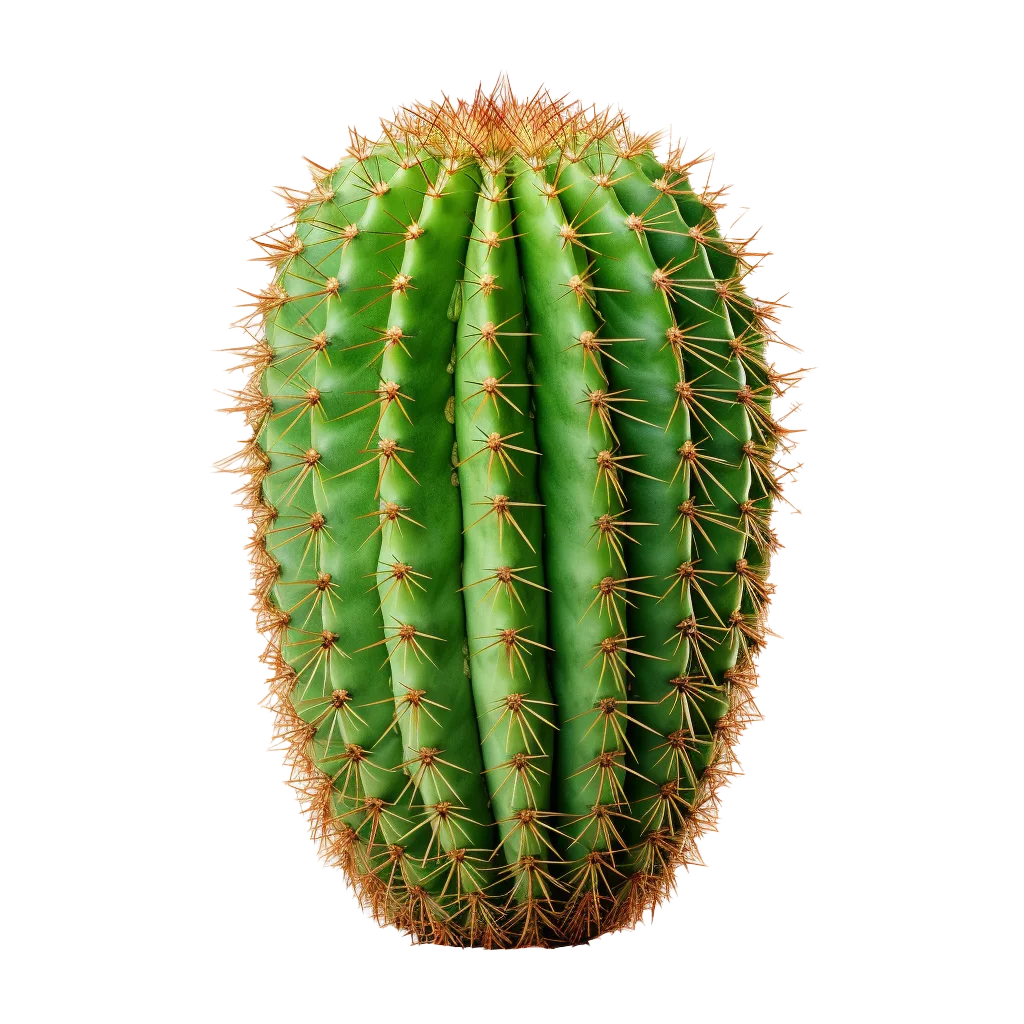 Round Golden Barrel Cactus Desert Succulent Cutout Free PNG