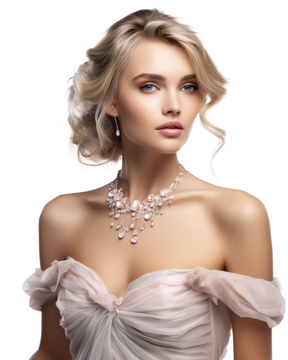 Glamorous Blonde Woman in Evening Dress Free PNG