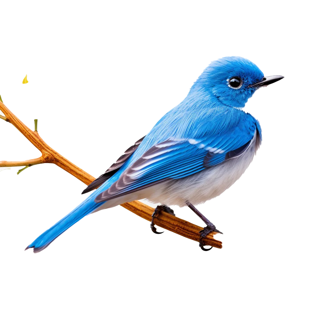 Eastern Bluebird Perched on Tree Twig Free PNG