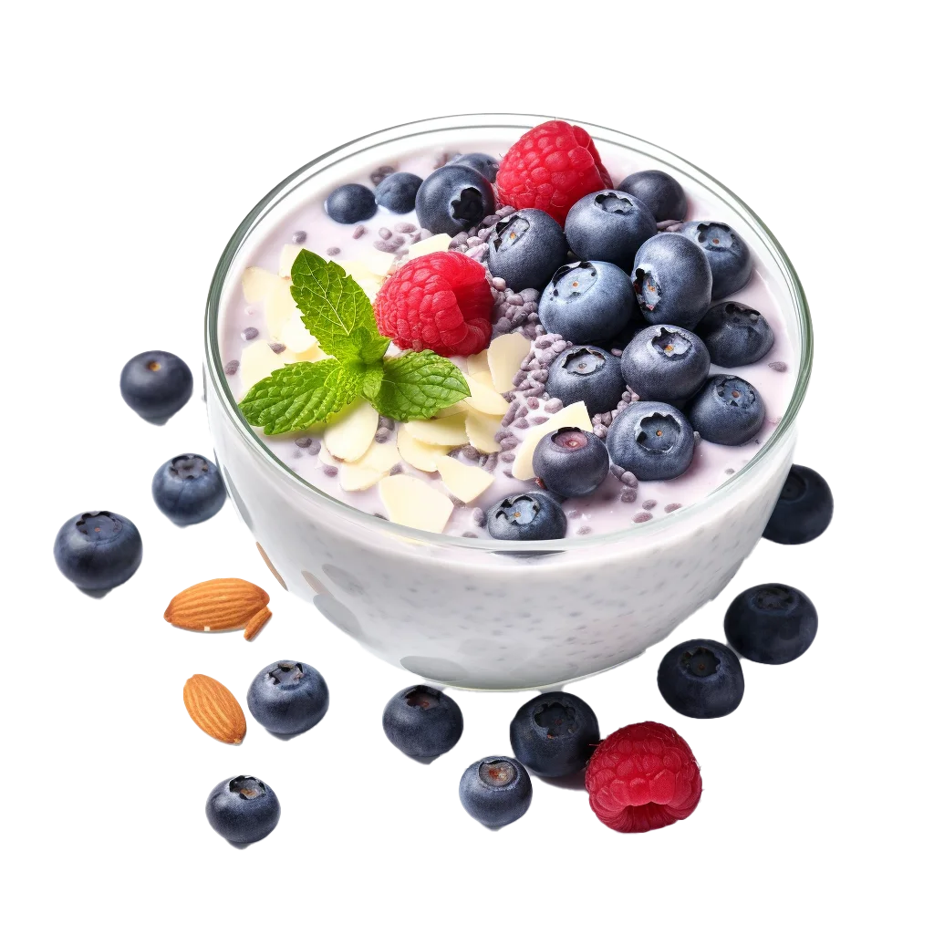 Fresh Blueberry Yogurt Dessert Bowl Free PNG