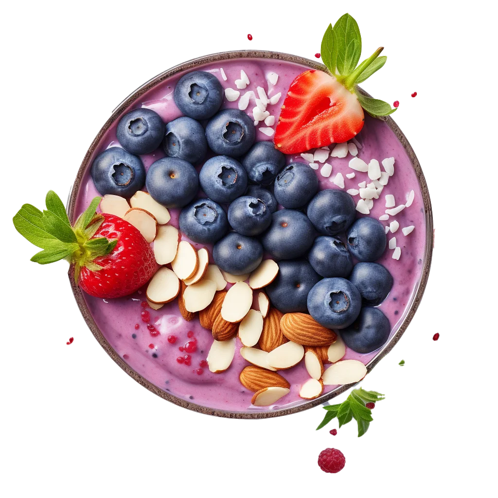 Berry Smoothie Bowl with Nuts and Oats Free PNG