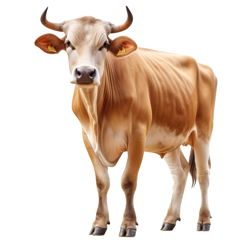 Indian Desi Cow Standing Cattle Animal Cutout Free PNG