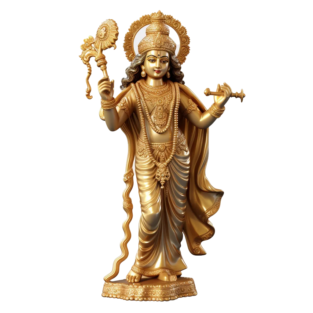 Lord Krishna Idol Religious Statue Free PNG