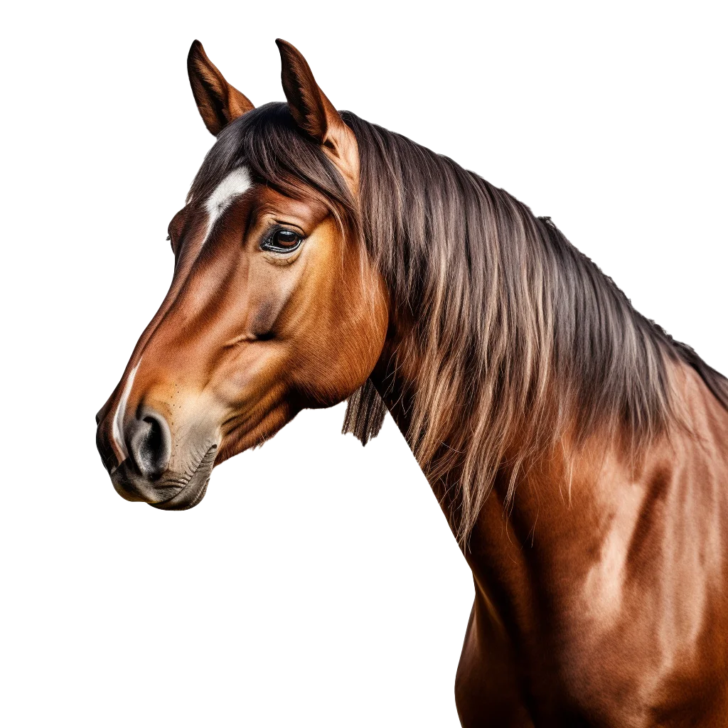 Brown Thoroughbred Mare Horse Head Profile Cutout Free PNG