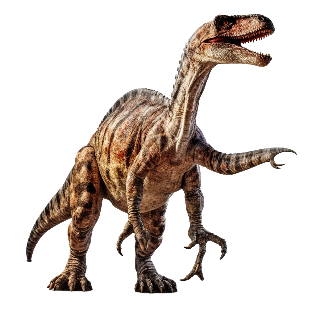 Carnivorous Raptor Dinosaur Striding Stance Free PNG
