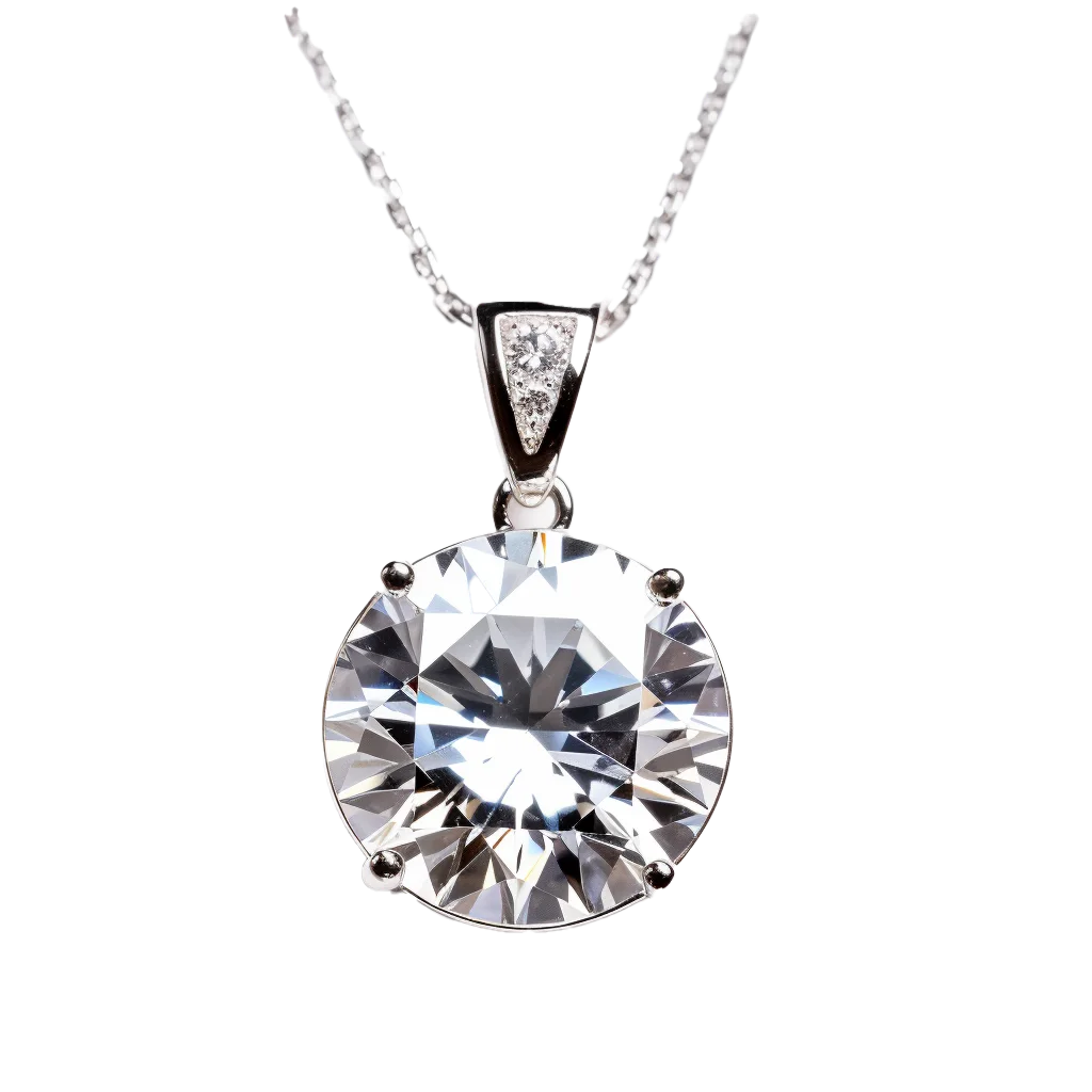 Round Brilliant Solitaire Diamond Pendant Necklace Free PNG