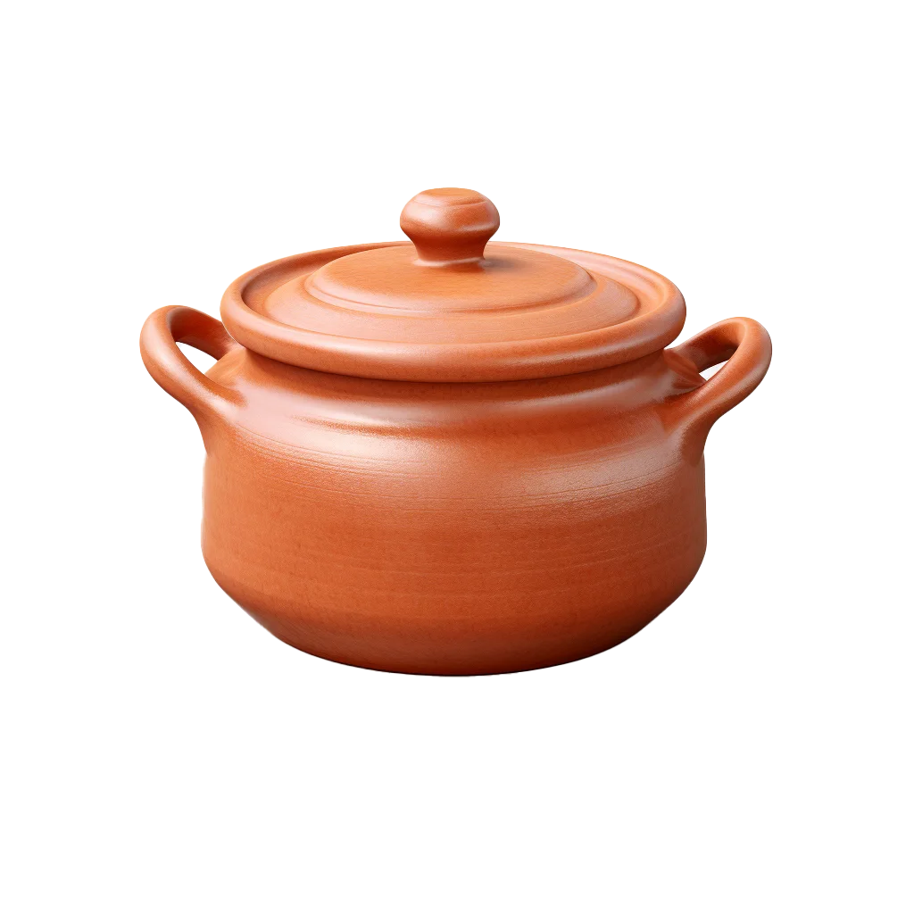Terracotta Ceramic Stew Cooking Pot With Cover Free PNG
