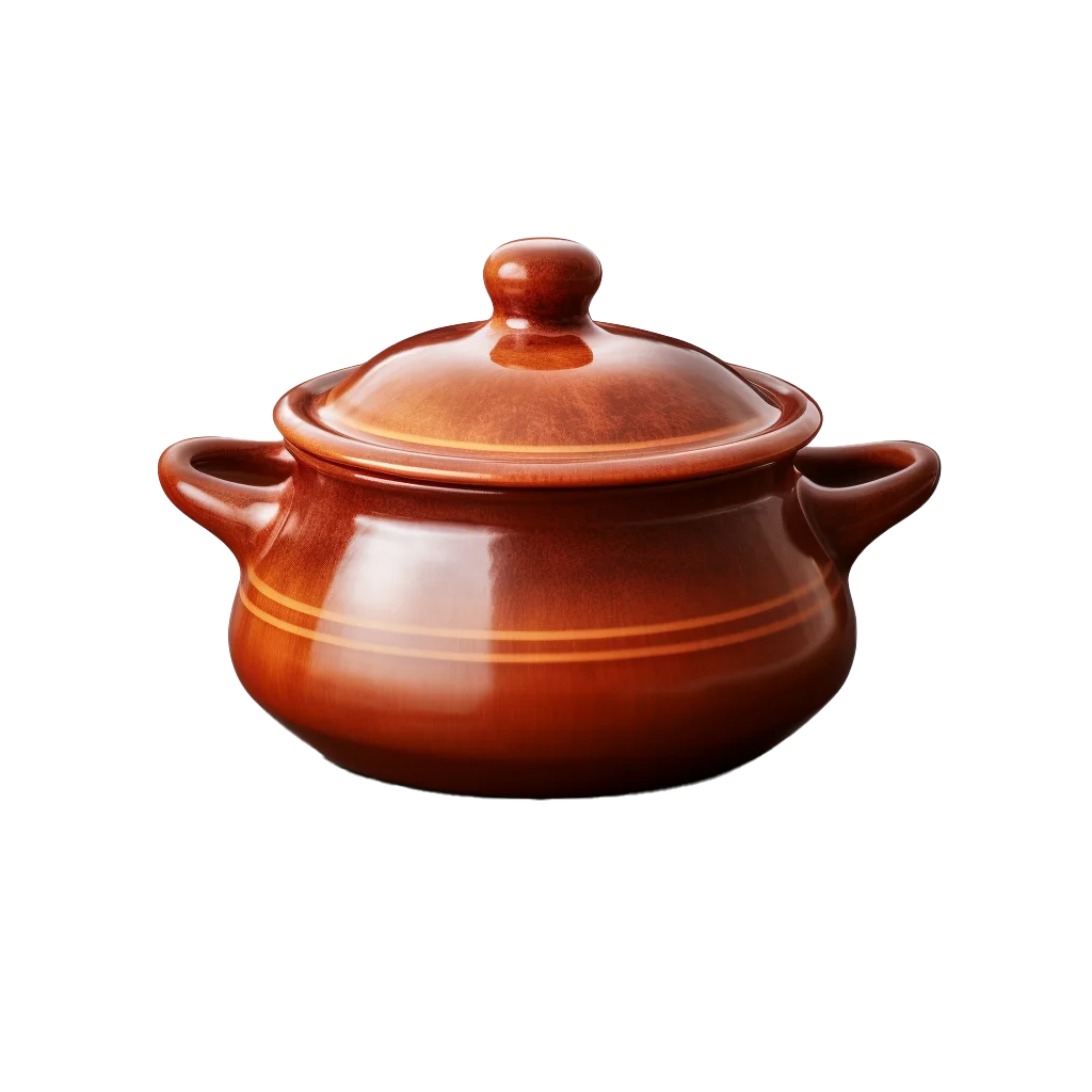 Glazed Ceramic Casserole Cooking Pot With Lid Free PNG