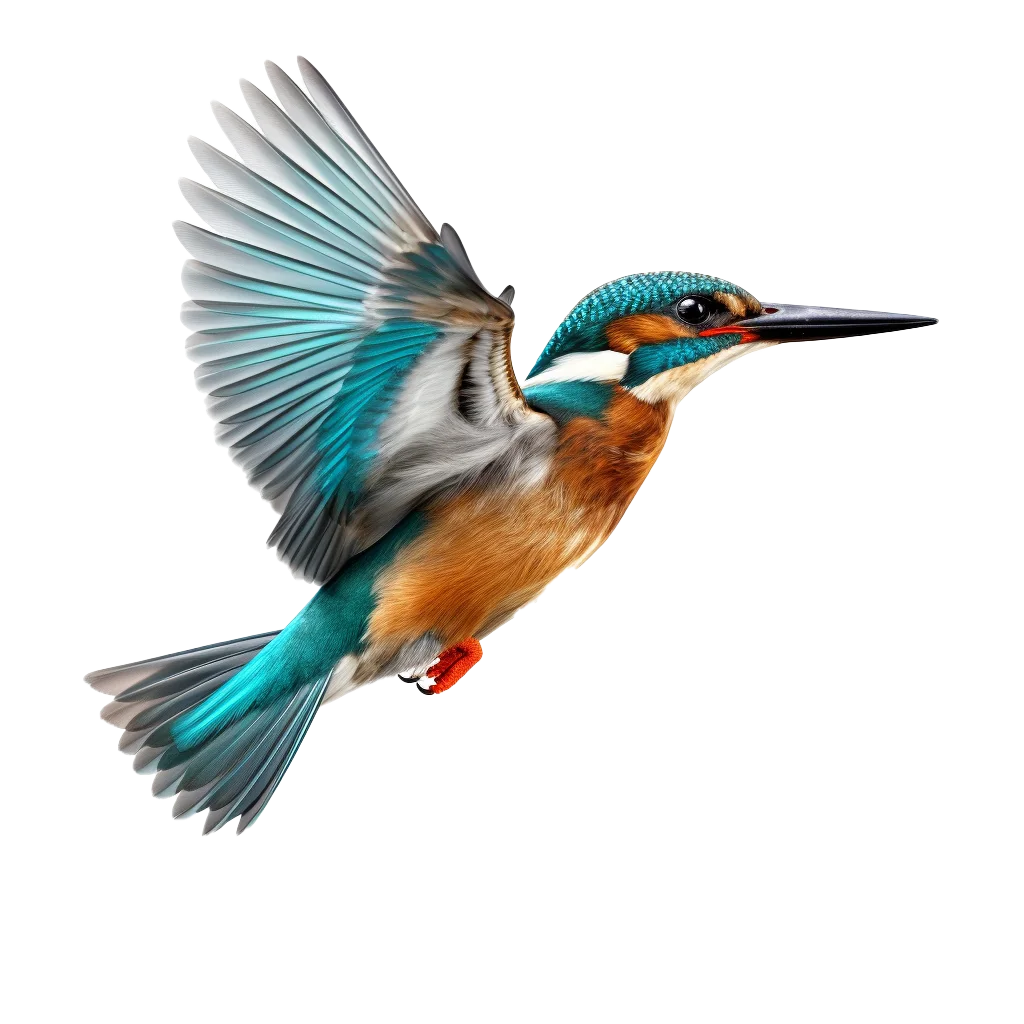 Flying Common Kingfisher Bird Wings Spread Cutout Free PNG