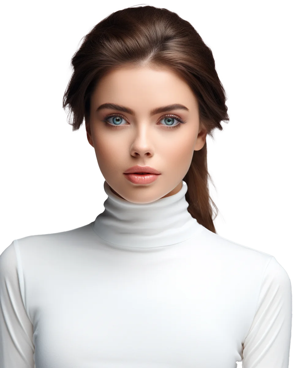 Beautiful Brunette Woman Headshot Face Cutout Free PNG