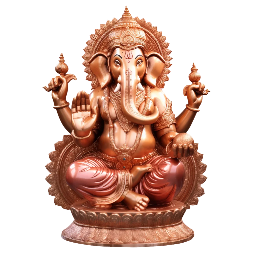 Carved Sandstone Lord Ganesha Blessing Idol Free PNG