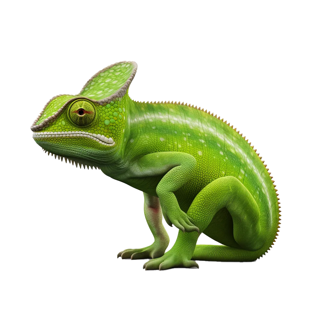 Green Veiled Chameleon Lizard Reptile Cutout Free PNG