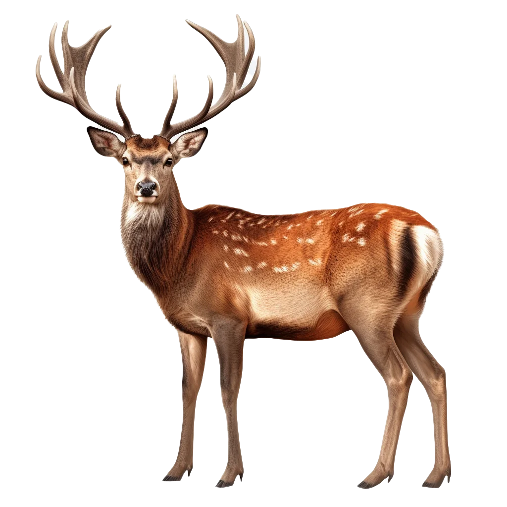Wild Male Deer Stag With Branching Antlers Free PNG