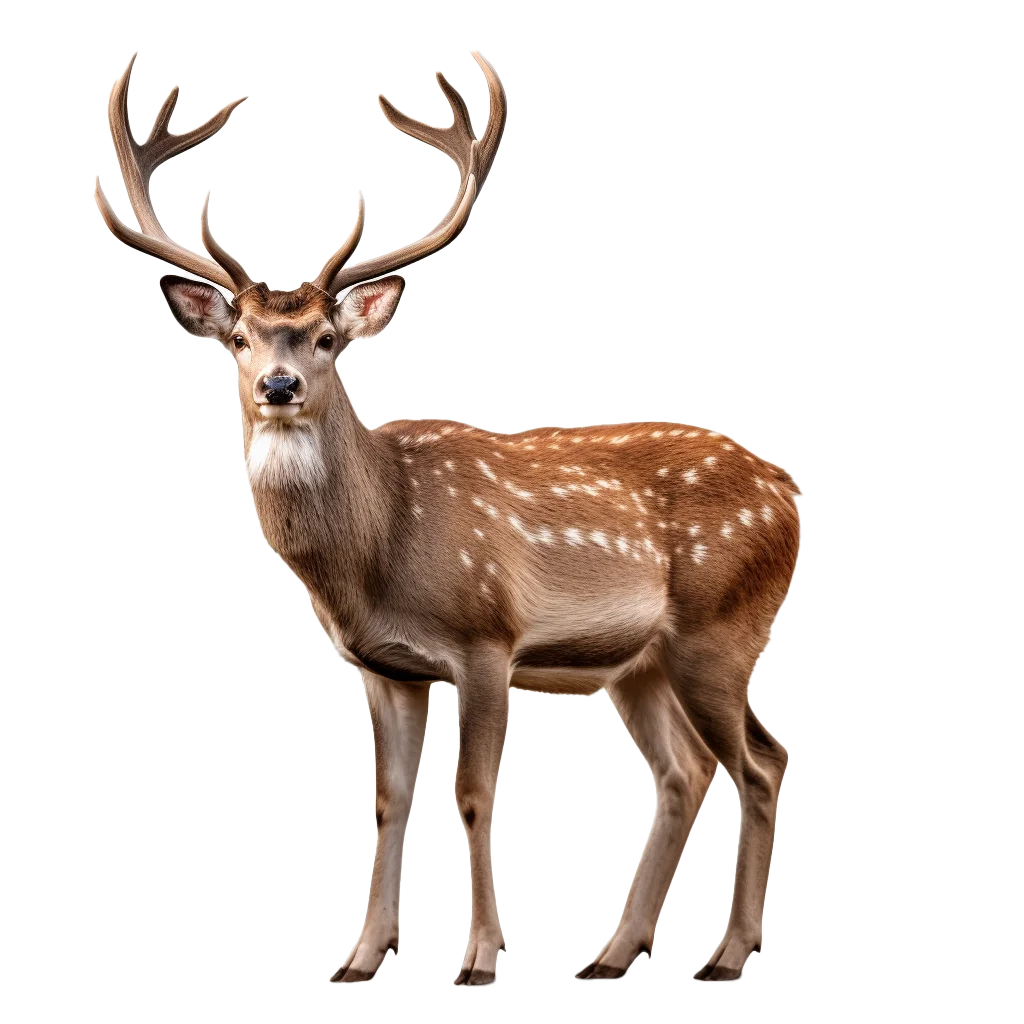 Majestic Spotted Deer Buck With Antlers Cutout Free PNG