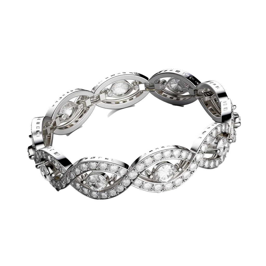 Vintage Filigree Infinity Diamond Bangle Bracelet Free PNG