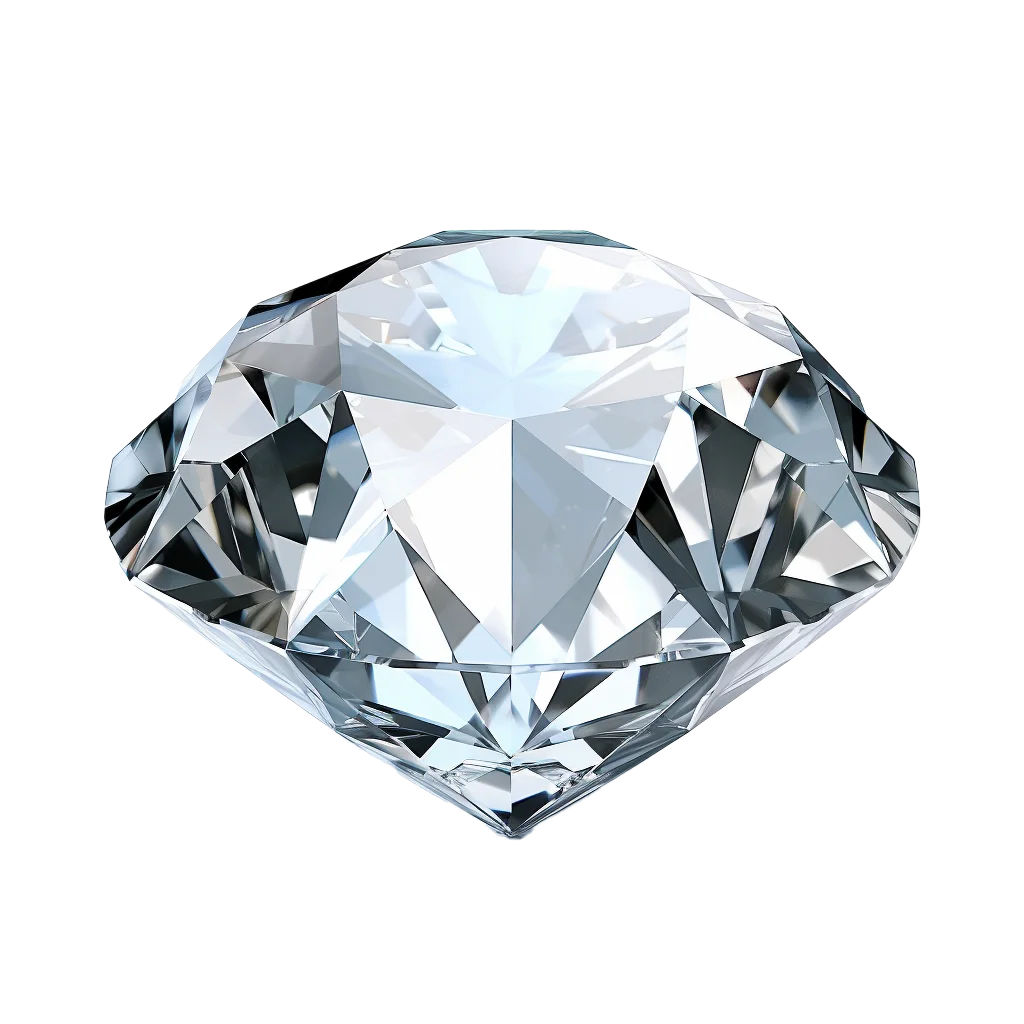 Sparkling Clear Faceted Round Cut Diamond Jewel Free PNG
