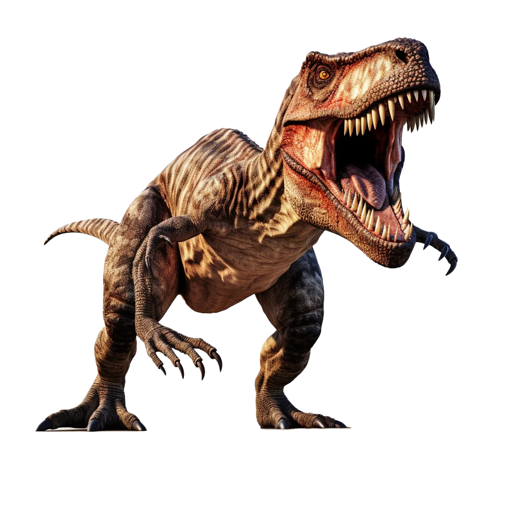 Carnivorous T-Rex Dinosaur Roaring Standing Cutout Free PNG
