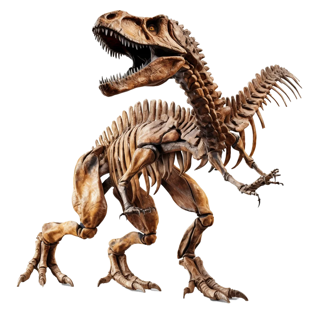 Prehistoric T-Rex Dinosaur Fossil Skeleton Cutout Free PNG