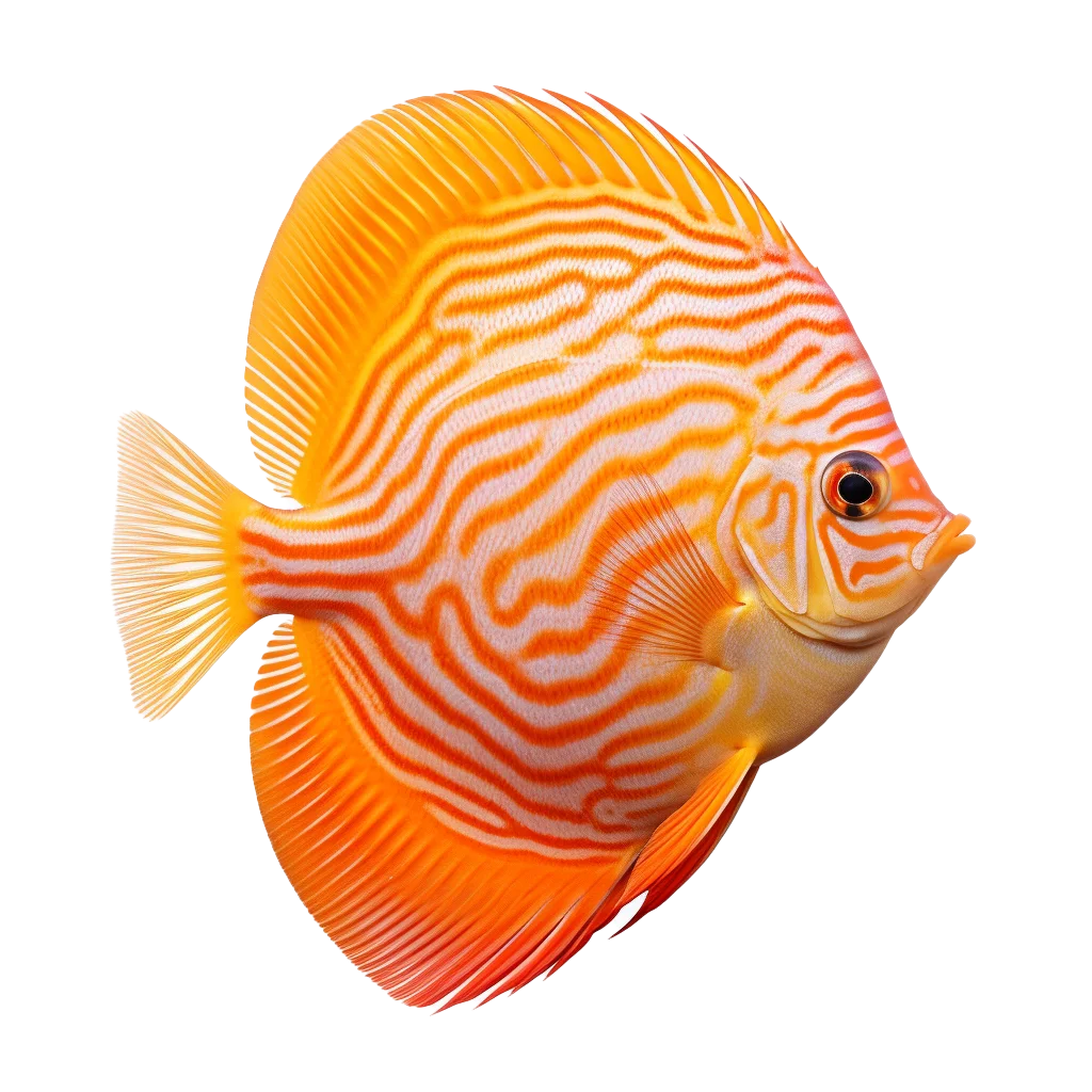 Orange Discus Cichlid Tropical Aquarium Pet Cutout Free PNG