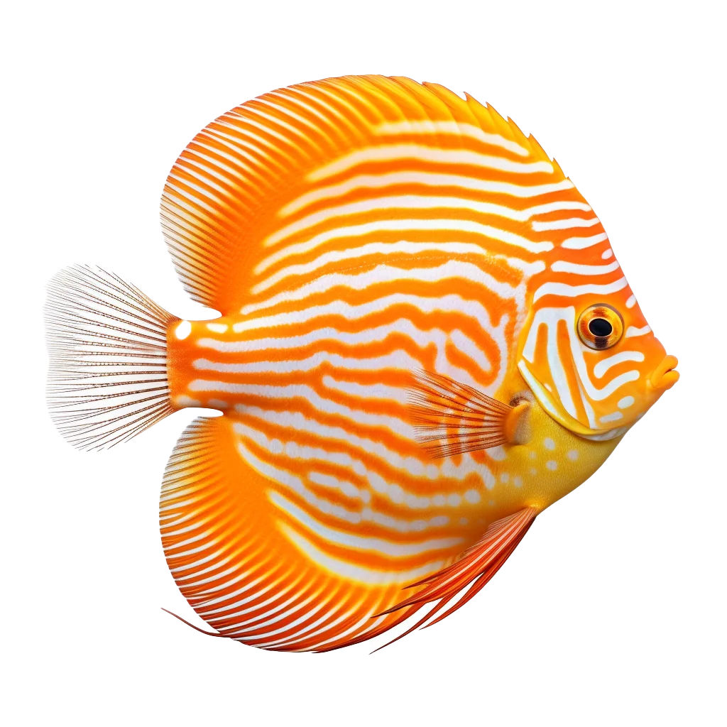 Striped Discus Fish Freshwater Aquarium Cutout Free PNG